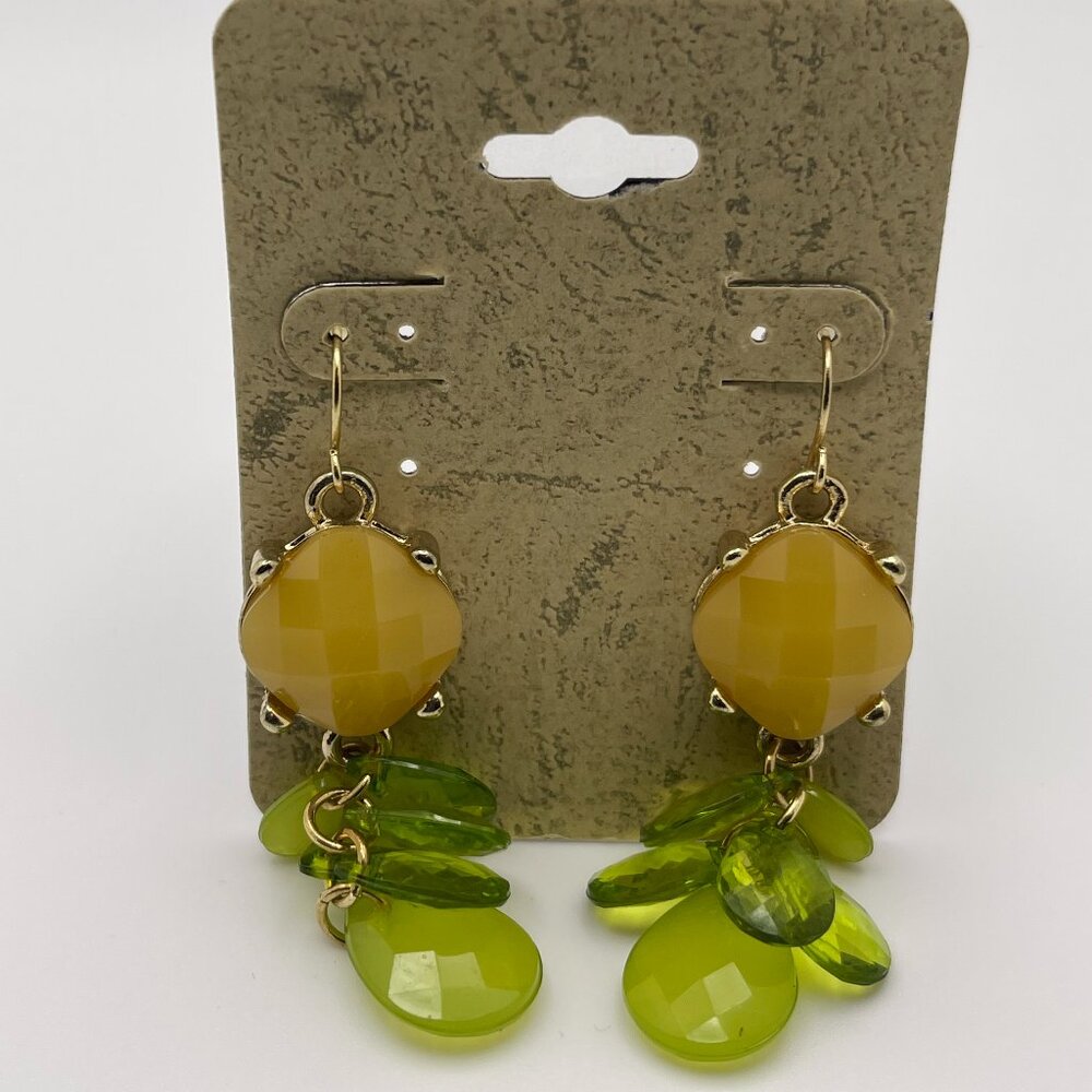 Teardrop Style Lemon and Lime Dangle Earrings